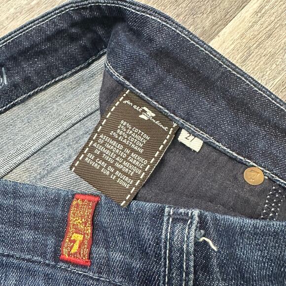 Vintage Y2K 7 For All Mankind Blue Women 27 Rhinestone A Pocket Flared Jeans - Picture 5 of 14